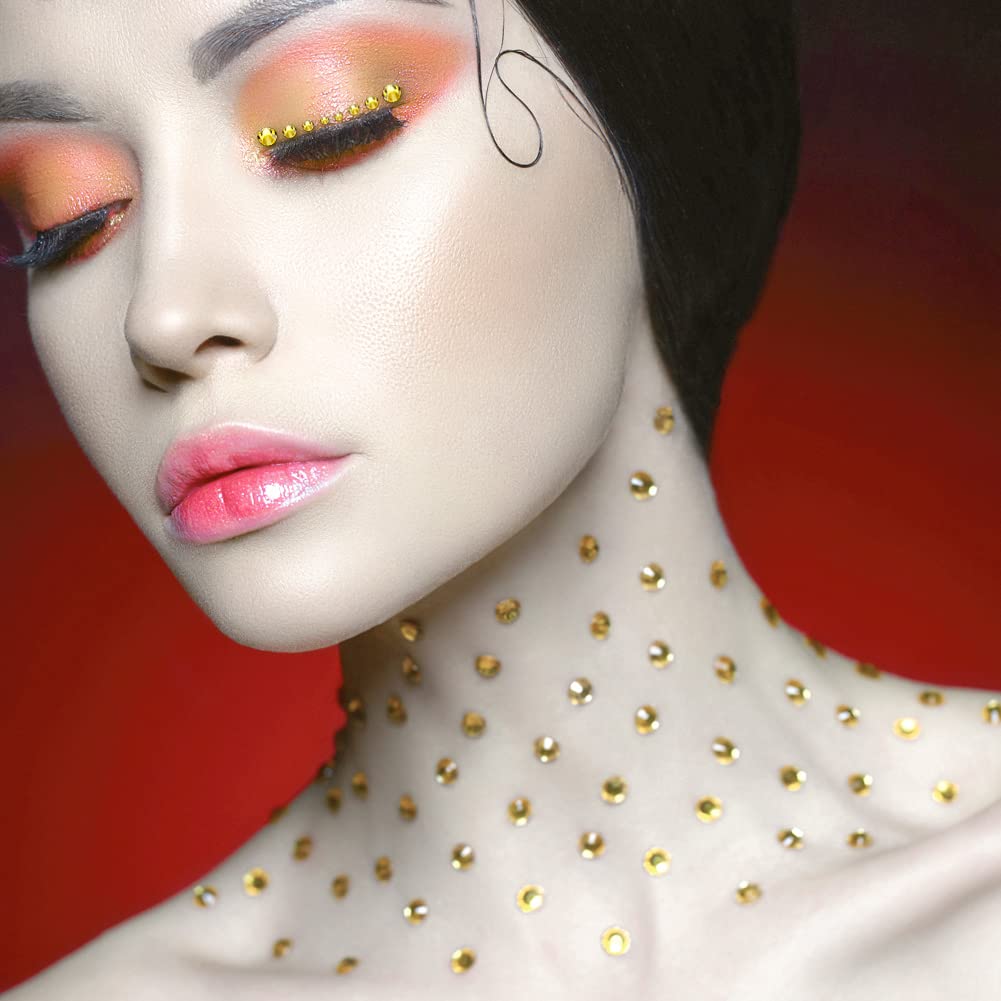 1440Pcs Lemon Yellow Crystal Rhinestones,Glass Flatback Rhinestones Gemstones for Nail Face Makeup Art Crafts Clothes Decoration - (SS16, 4.0mm,Lemon Yellow)