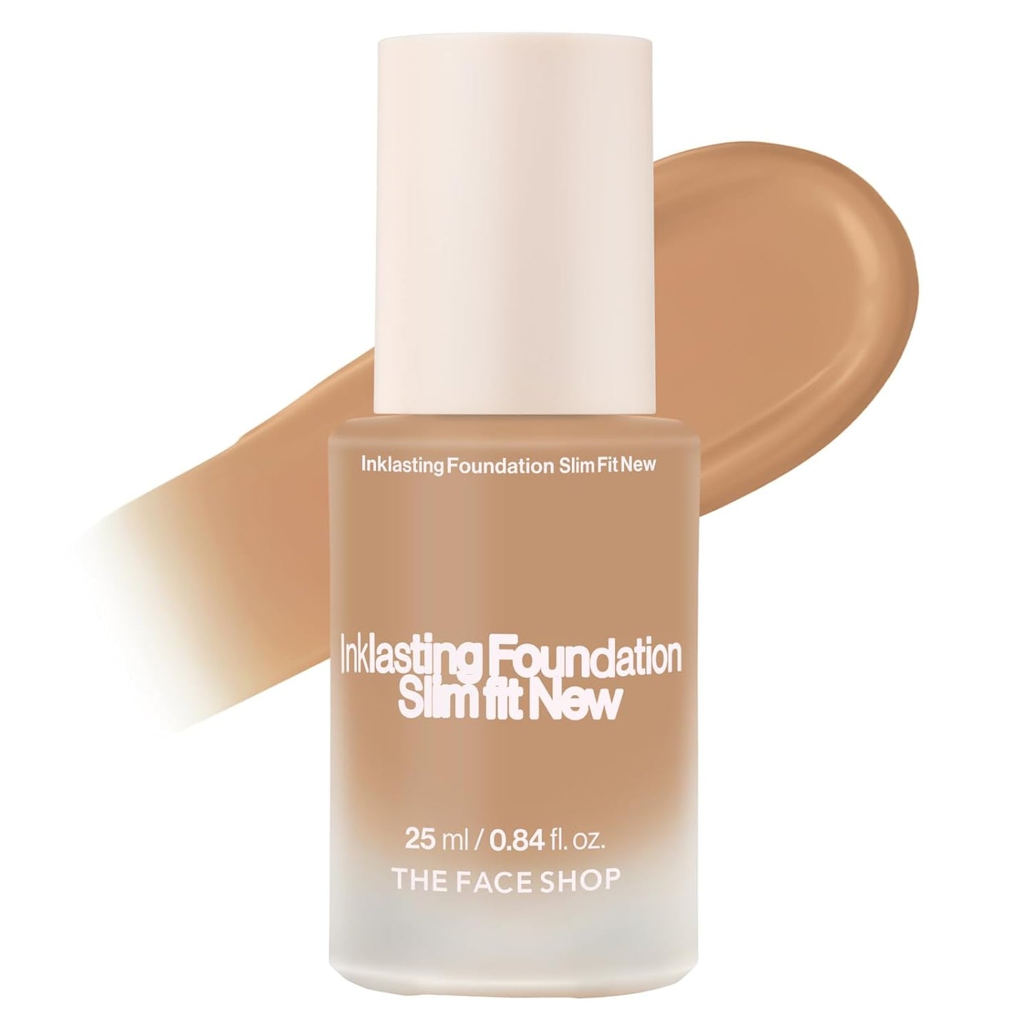THE FACE SHOP Ink Lasting Liquid Foundation, Full Coverage, 72‑Hour Wear Semi‑Matte Finish, Makeup with Bakuchiol, W330 Amber, 0.84 Fl. Oz.