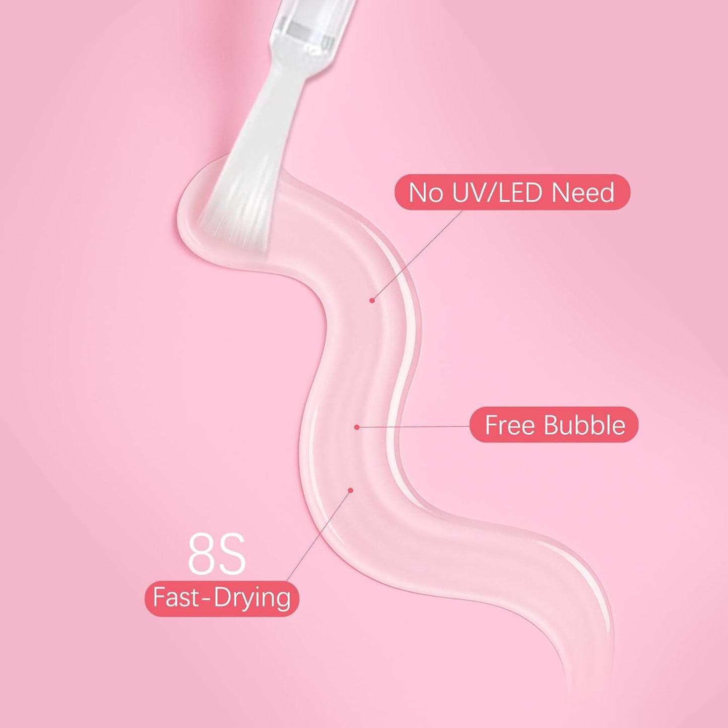 Super Strong Nail Glue for Press Ons, Brush On Press On Nail Glue for Acrylic Nail Tips, SSWSBYKE 10ml Quick Drying Long Lasting Bonding Adhesive, Mess-Free Application