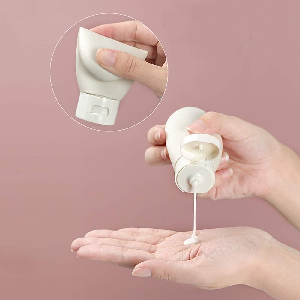 Travel Bottle, 3 Pcs Leak Proof Refillable Squeezable Containers Set(60 ml) with Label and Transparent Carry Bag for Liquid Shampoos, Soap and Toiletries. (Multicolor)