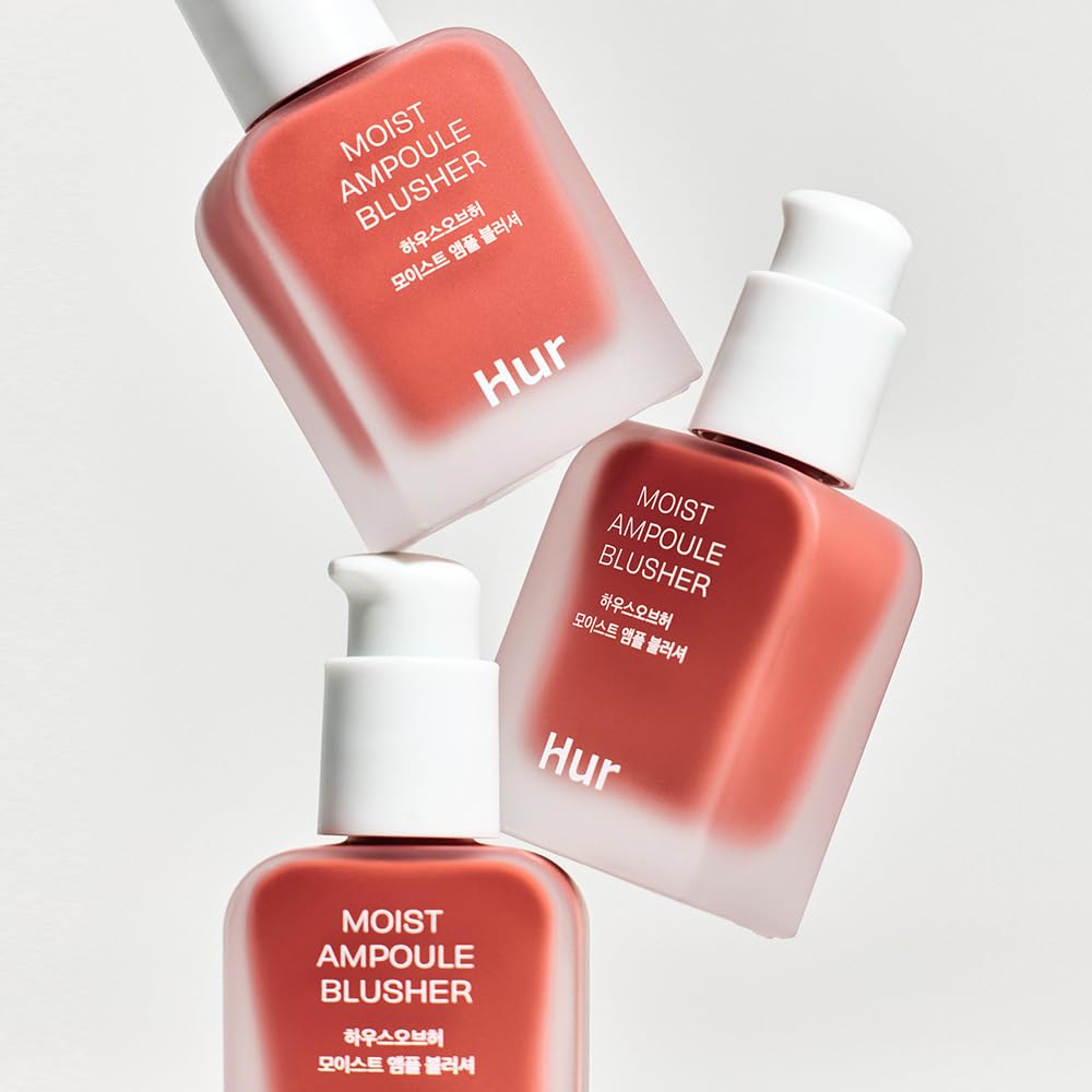 Moist Ampoule Blusher with 50% Moisture Essence | Hydrating & Long-Lasting Blush | 0.67 fl.oz (9 Shades) (Peach Coral)