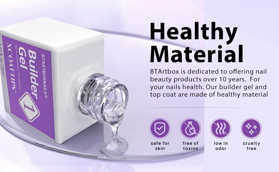 btartboxnails Nail Tips Builder Gel Set - 15ml Nail Tip Builder Gel 15ml Top Coat with Gel Nail Glue for French Tip Gel Nails 30+Days Long Lasting