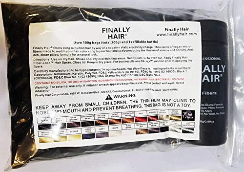 Hair Building Fibers 200 Grams 7 Oz. With Bottle By Finally Hair 50g*4 (Auburn)