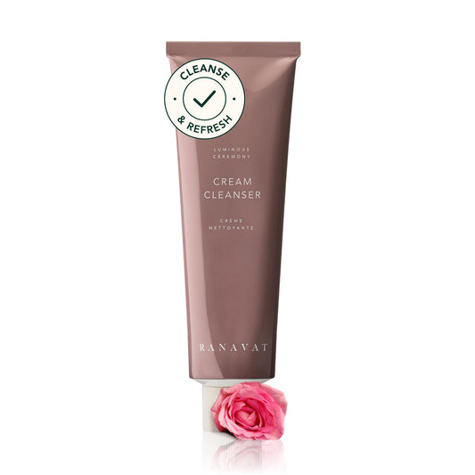 RANAVAT Cream Cleanser - Daily Facial Cleanser Doubles as Waterproof Eye Makeup Remover - Gentle Face Wash to Detoxify and Nourish (3.4 oz)