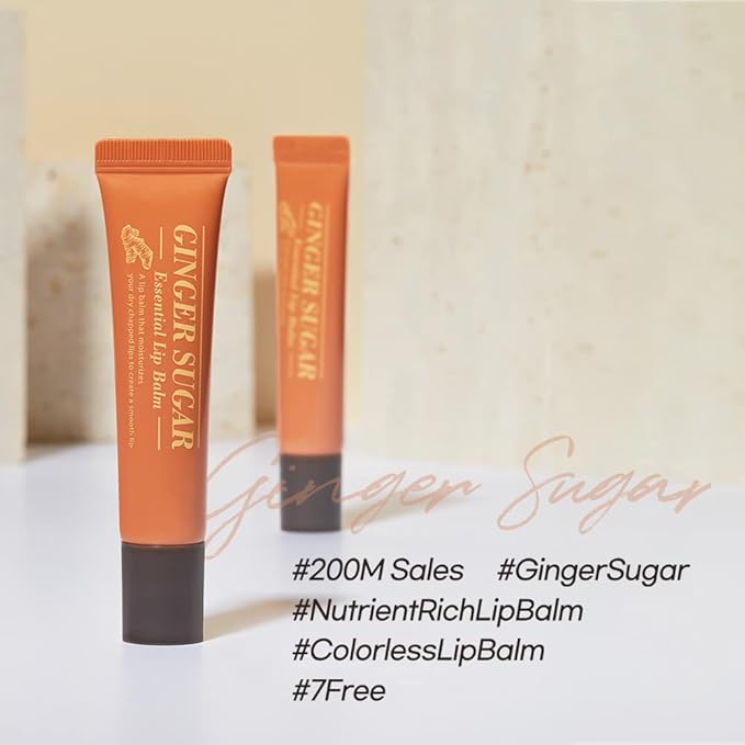 ETUDE Ginger Sugar Essential Lip Treatment 15ml | Gentle Korean Lip Skin Care| Smooth and Moist Lips| Natural Ingredients Nourish & Hydrate Ginger, Sugar, Shea Butter Give Moisturizing Relaxing Effect