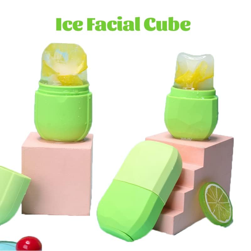 Ice Roller for Face and Eye - Upgraded Facial Beauty Roller, Skin Care Tool, Gua Sha Massage, Silicone Mold for Beauty (Green)