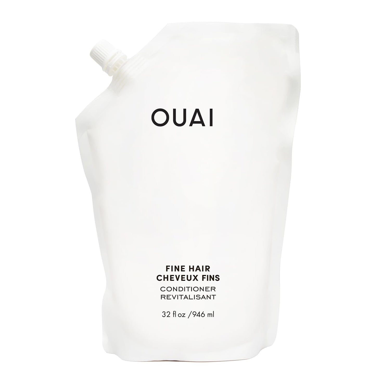OUAI Fine Hair Conditioner Refill - Volumizing Conditioner Made with Keratin, Biotin and Chia Seed Oil - Adds Softness, Bounce and Volume - Free from Parabens, Sulfates, and Phthalates (32 Oz)