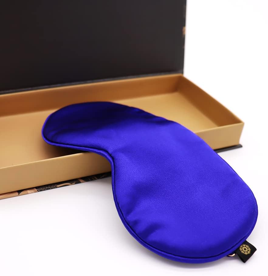 Premium 25 Momme Mulberry Silk Eye Mask for Sleeping (Royal Navy)