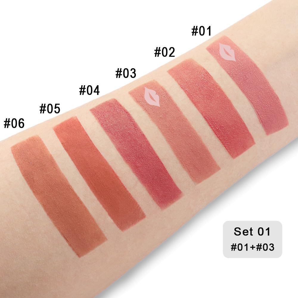 BINGBRUSH 2Pcs Velvet Light Matte Lip Tints – Colorstay Lipstick Highly Pigmented, Long-Lasting Lip Stain,Moisturizing, Waterproof, Lightweight Soft Lip Cream,Smudge-Proof & Fade-Resistant