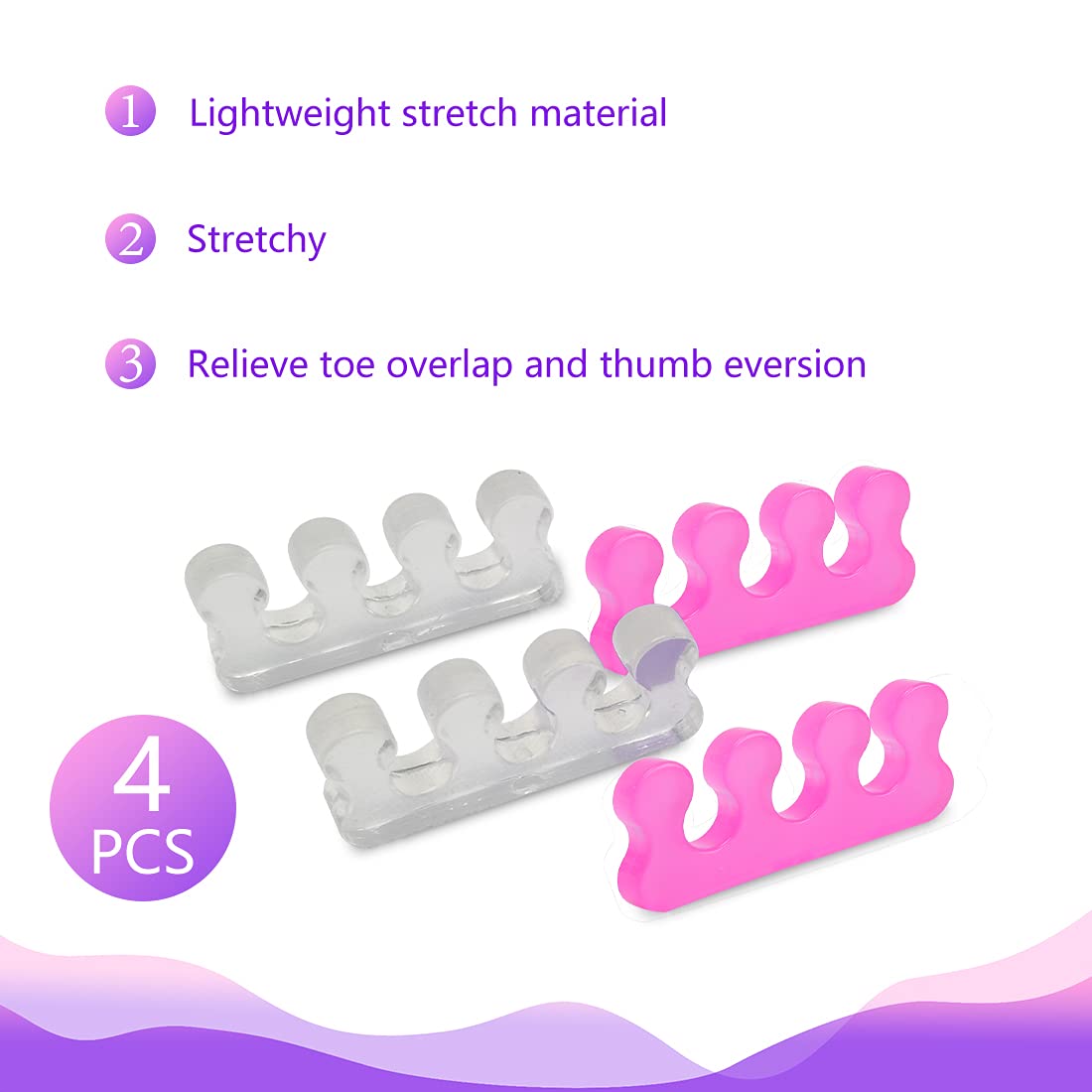 Toe Spacers for Women,Toe Separators for Women,Toe Separators Use for Separation of Toenails or Nails As Well As Relieve Orthopedic Bunion Symptoms.