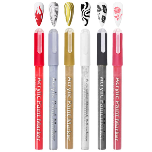 Nail Polish Pens Set, Nail Art Pens, Nail Pencil, DIY Drawing Painting Pen, for Nails DIY (6colors set 01-0.7mm)