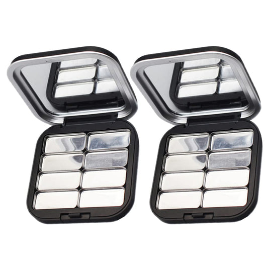 Beaupretty 2pcs Empty Lipstick Palette DIY Lipstick Lip Balm Blusher Containers Refillable Makeup Eyeshadow Storage Case Box with Mirror