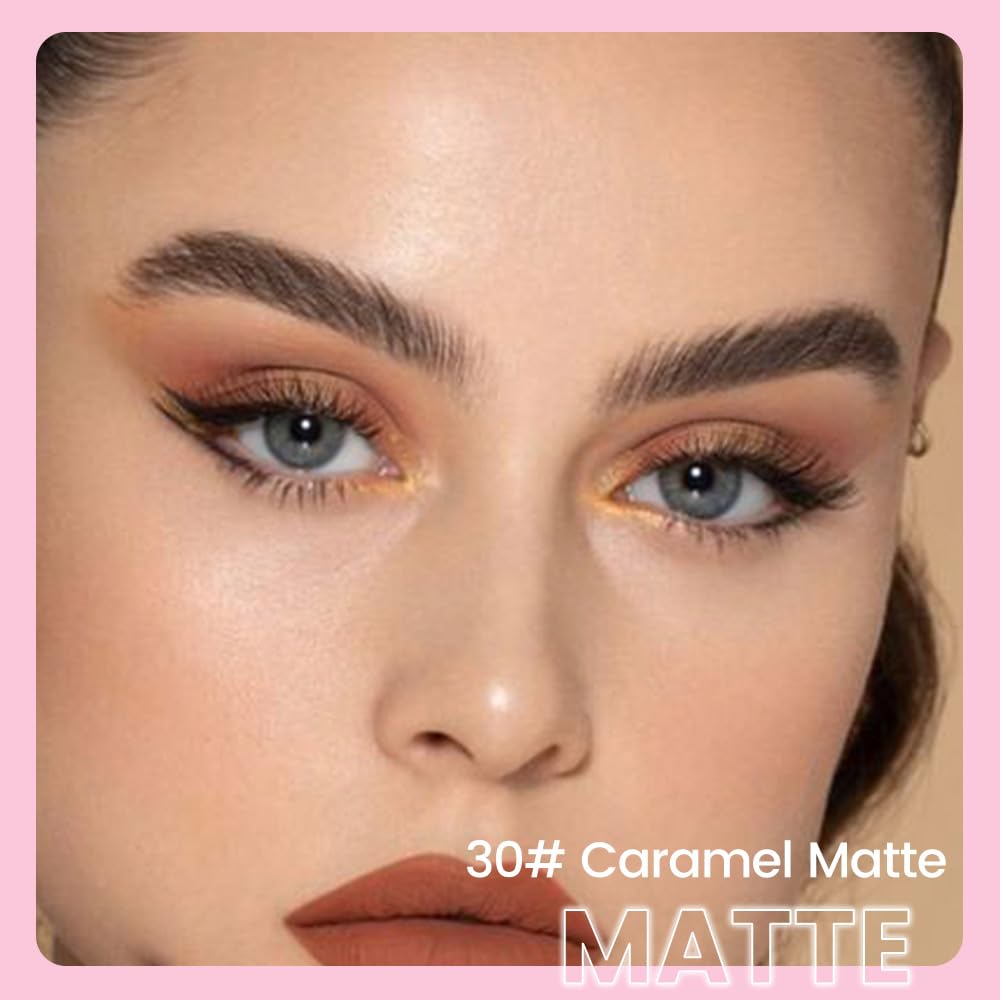 Kaely 2in1 Cream Eye Shadow Brightener Sticks for Eyes, Pencil Eyeshadow Applicator Stick Waterproof Pigmented, Eye Shadow Palette Highlighter Makeup, sombras para ojos, 30 Caramel Matte