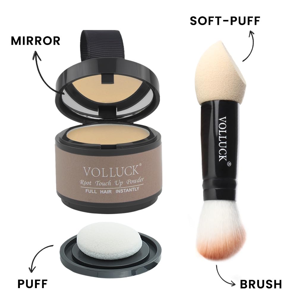 Root Touch Up Hair Powder, Instantly Gray Hair Root Cover Up Hairline Powder, Hair Concealer For Women and Men (A-Medium Blonde, 2PC)