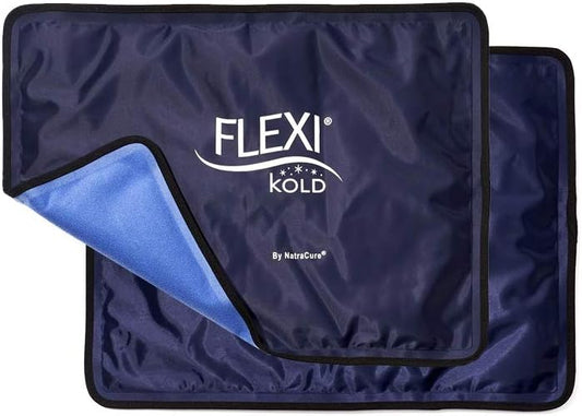 FlexiKold Ice Packs for Injuries Reusable with Straps – Cold Compress Gel Cold Pack, Ice Pack for Knee, – Flexible Medical Ice Wrap for Back, Shoulders, Legs, Muscle Pain – Standard – 2 Pk