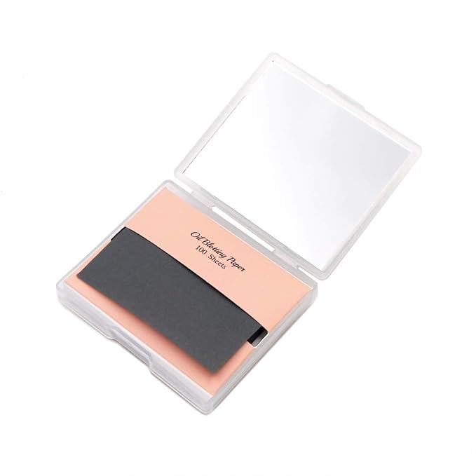 [200 Counts + Mirror Case] Christmas Edition Natural Bamboo Charcoal Oil Blotting Sheets for Face with Mirror Case