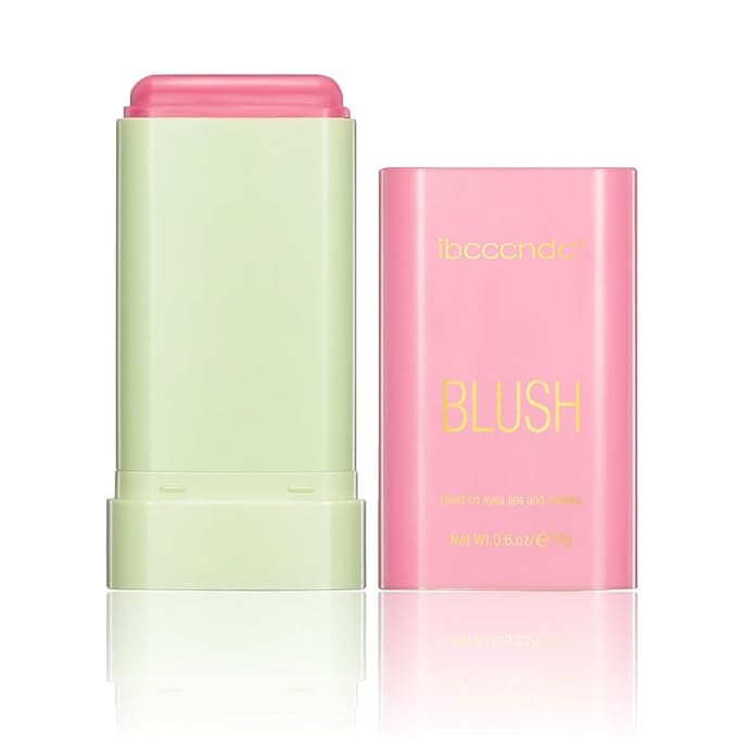 Multi-Use Makeup Blush Stick, 3-in-1 Cream Blush Stick Beauty Tinted Solid Blush Stick for Cheek/Eyes/Lips, Waterproof Moisturizer Stick, Suitable for All Skin (01# Shy Pink)