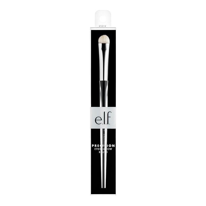 e.l.f. Precision Eyeshadow Brush, Medium-Sized, Tapered, Soft, Synthetic, Luxurious, Blends, Highlights, Contours, Shades, Applies Color, Easy To Clean