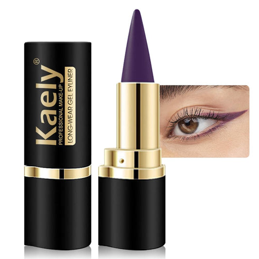 Kaely Dark Purple Gel Eyeliner Pencil,Waterproof Smudge Proof Eye Liner Pen,Cat Eye Goth Halloween Makeup,Eye Black Face Paint Lipstick Crayon,Color Colorful Eyeliner Eyeshadow Stick,11