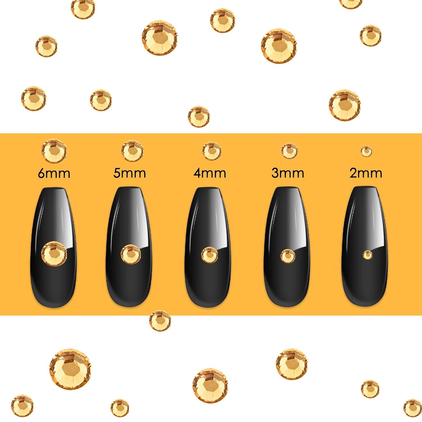 Canvalite 2784Pcs Gold Rhinestones Flatback Gems, Nail Rhinestones Nail Art Gems with Jewelry Glues, Pick Up Tweezers and Rhinestone Picker Dotting Pen, Nail Art Tools for Nails, Clothes, Face, Craft