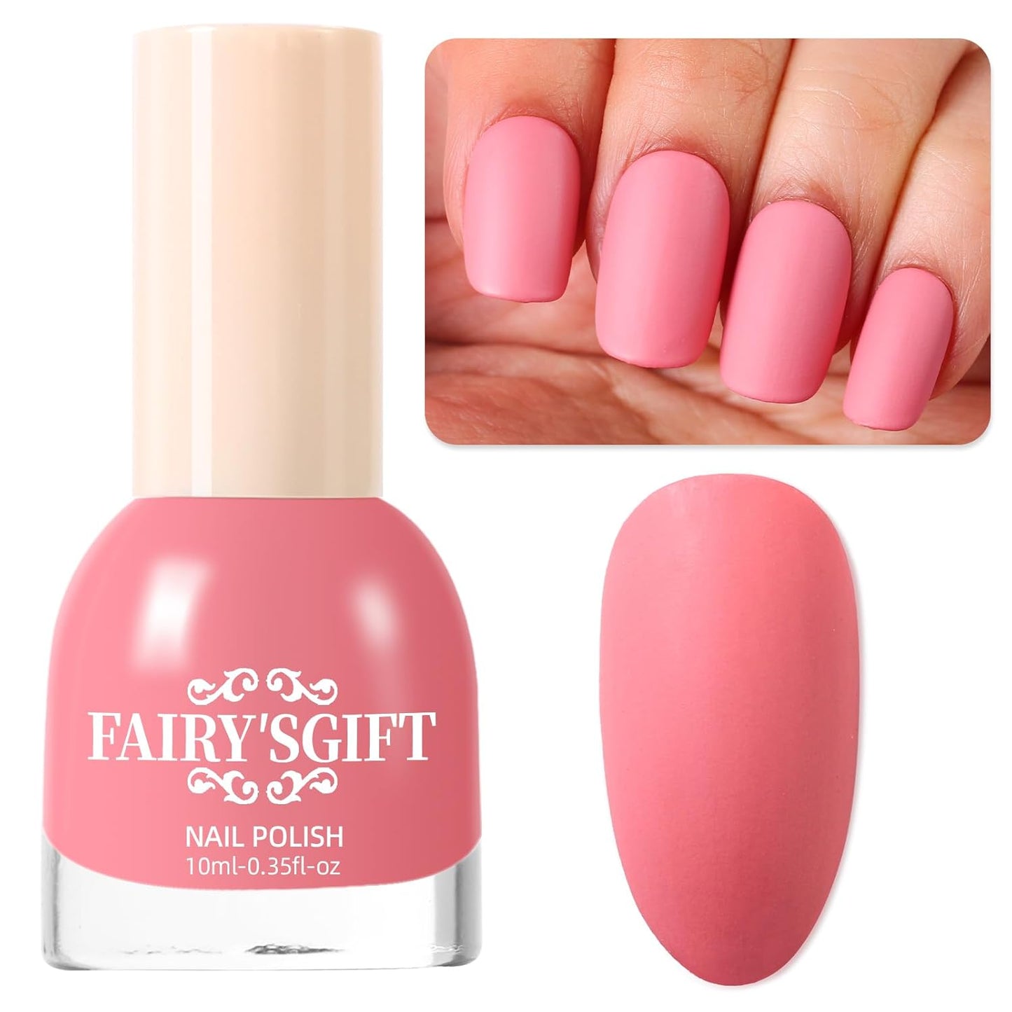 Matte Nail Polish Air Dry Nail Lacquer for Nail Art Varnish, Mist Effect Matte Finish Velvet Nail Polish, 0.35 fl oz (Soft Pink-15, 10 ML)