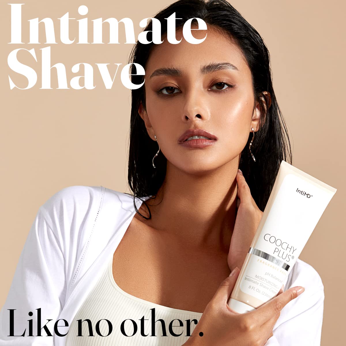 IntiMD Coochy Plus Intimate Shaving Cream Fragrance Free For Pubic, Bikini Line, Armpit and more - Rash-Free, Prevents Razor Burns & Bumps, In-Grown Hair, Itchiness 8oz Tube