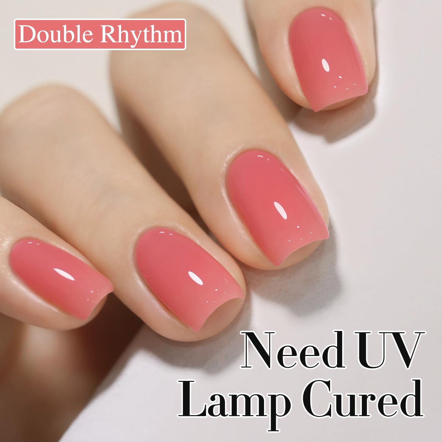 Double Rhythm 0.5Oz Translucent Gel Polish Sheer Neutral Natural Light Milky Same Color Same Bottle 15ML Jelly Gel Polish Art DIY at Home (Pink Rose-A1382)