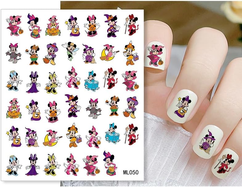 8 Sheets Laser Halloween Nail Art Stickers - Cute Ghost Cartoon Self Adhesive Nail Design Stickers - Supply Laser Pumpkin Ghost Nail Decals for Women Girls DIY Manicure