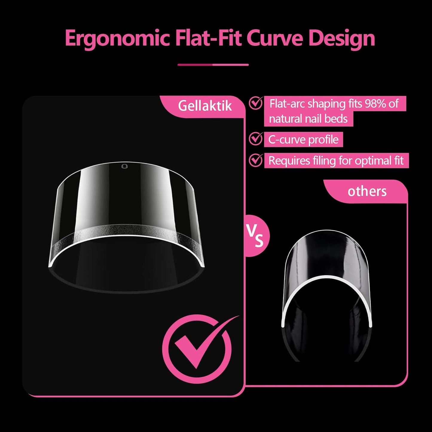 Medium Almond Nail Tips 500PCS, Clear Acrylic Full Cover Gel Press on Nail Tips for DIY, 10 Sizes Pre-Shaped False Nails with Glossy Finish, Professional Manicure Kit & Easy Application