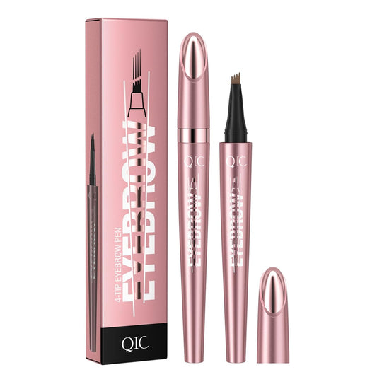 Eyebrow Pencils for Women - Microblading Eyebrow Pencil with Precise 4-Fork-Tip Waterproof Eyebrow Pen Smudge-Proof Eye Brow Pencils Create Natural Hair-Like Brows, Last All-Day, Light Brown