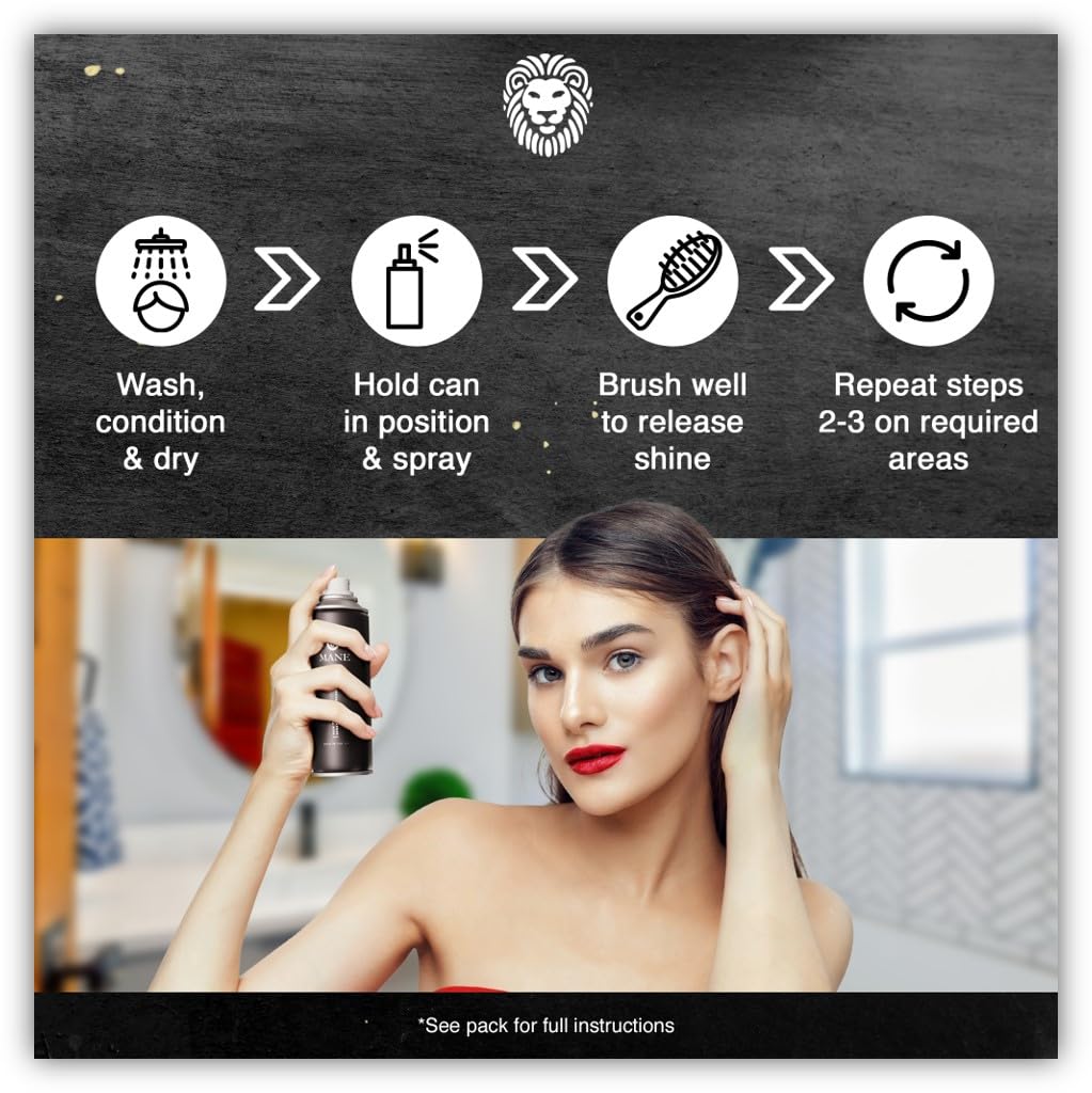 MANE Hair Thickening Fiber Spray (200 ml, Dark Brown)