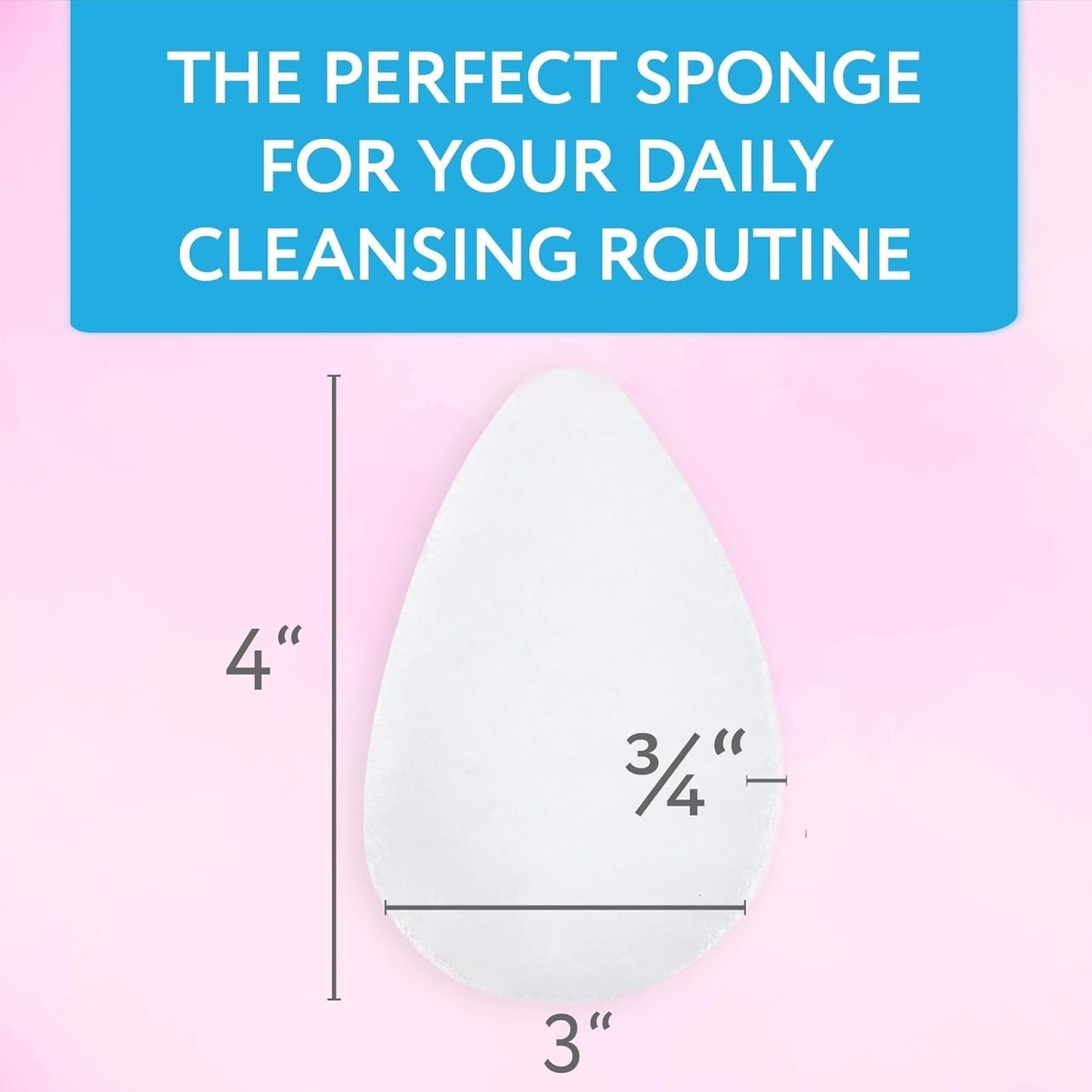 IMPRESA 10 Pack Facial Sponge for Daily Deep Cleansing - Regular Buff Style Exfoliating Pads for Removing Dead Skin, Dirt & Makeup - Normal to Oily - Made in The USA - Reusable Puf - White