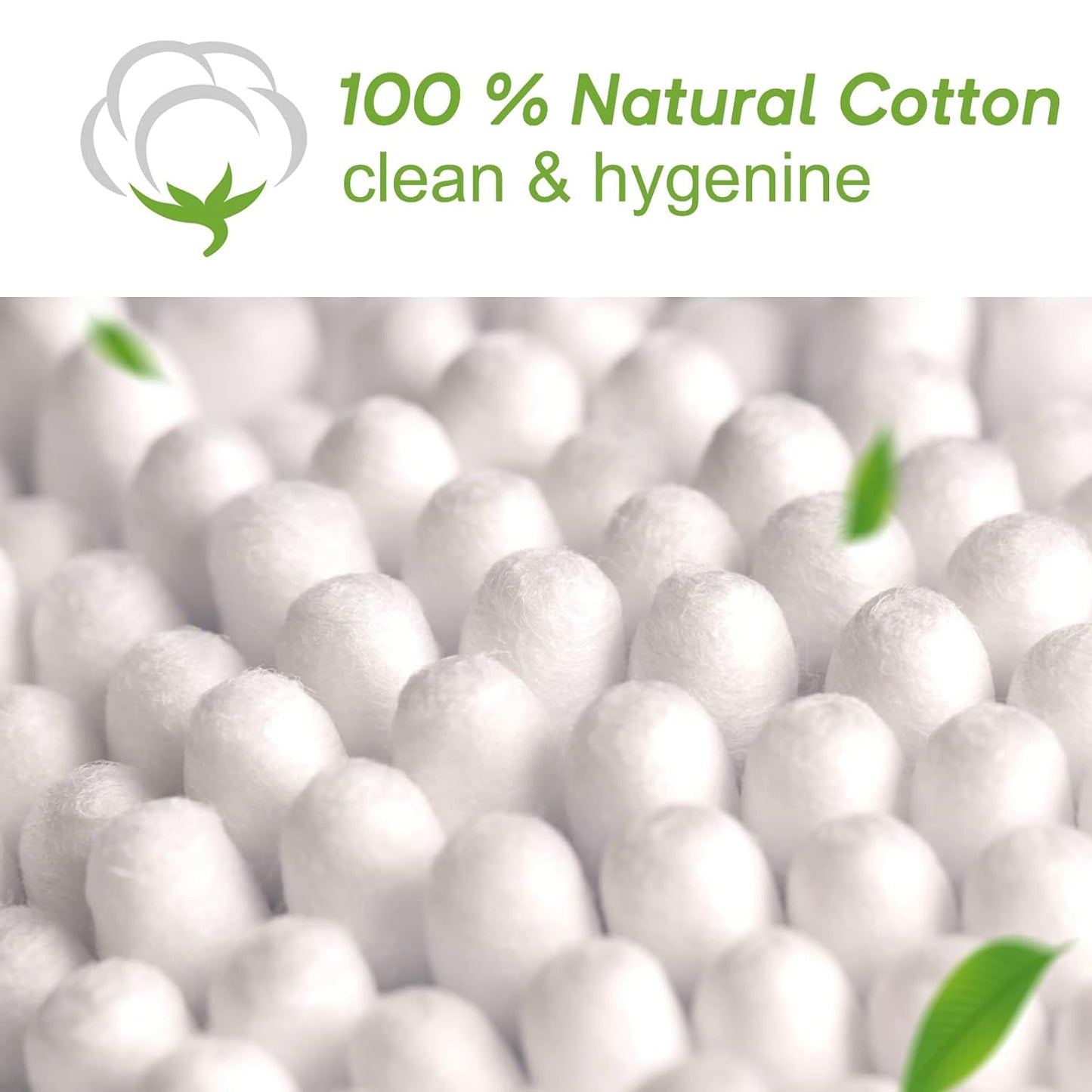 800 Count Bamboo Cotton Swabs - Natural Organic Cotton Buds with Double Tips, Hypoallergenic, Biodegradable Swabs for Ear Cleaning, Beauty & Personal Care, Makeup, Pet Care, Crafts