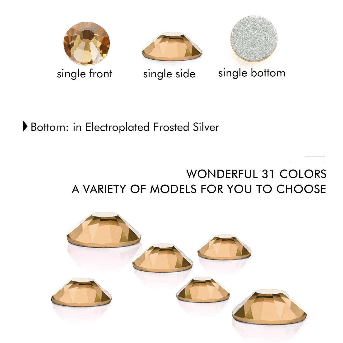 288Pcs Topaz Crystal Rhinestones,Glass Flatback Rhinestones Gemstones for Nail Face Makeup Art Crafts Clothes Decoration -(SS30,6.5mm,Topaz)