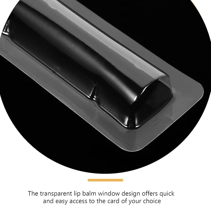 SEWACC 30pcs Clear Plastic Lip Balm Pouches Clear Lipstick Holder Money Card Holder Transparent Lip Balm Window Holder Plastic Domes for Lip Balm