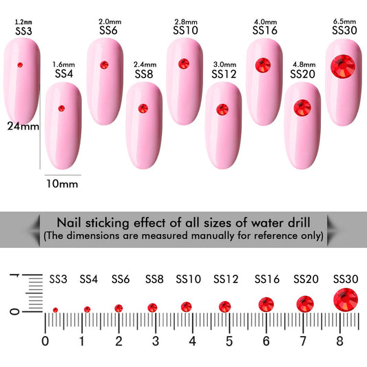 288Pcs Siam Crystal Rhinestones,Glass Flatback Rhinestones Gemstones for Nail Face Makeup Art Crafts Clothes Decoration -(SS34,7.0mm,Siam)