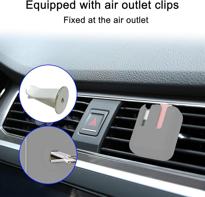 Holder for Car Air Vent, Upright Washable Lip Balm Protector for Women Girls, Auto Interior Space Saving Accessories, Universal for Vehicle, Truck and More（Gray）