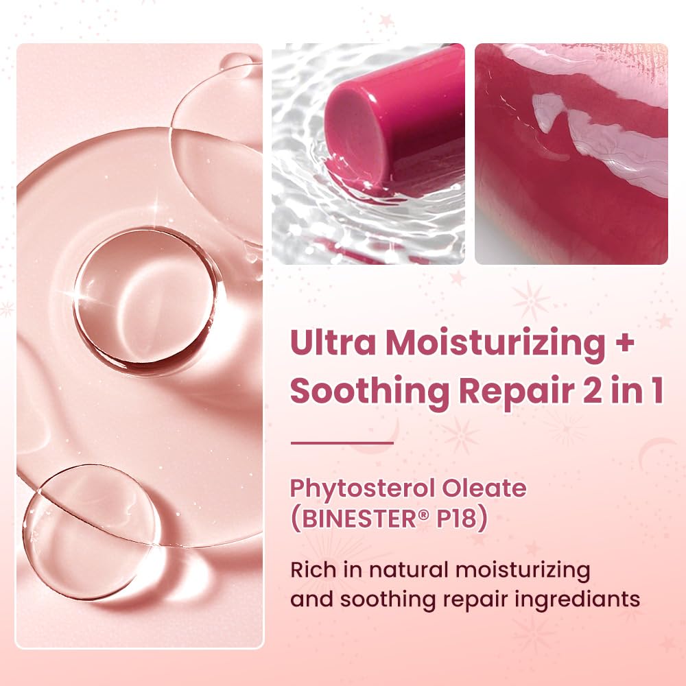 CATKIN Glossy Lip Balm Ultra Hydating Glow Lip Tinted Jelly Plump Melting Balm Shea Butter Repair Soothing For Dry Lips Dewy Finished 0.12 oz 2pcs Set 03