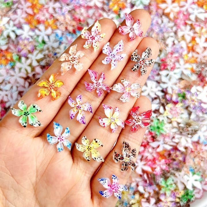 Flower 3D Nail Charms and Gems, Cute Hawaii Flowers Nail Art Charms, Gold Butterfly Nail Rhinestone and Charms,White Flatback Pearls Nail Charms Y2K Kit