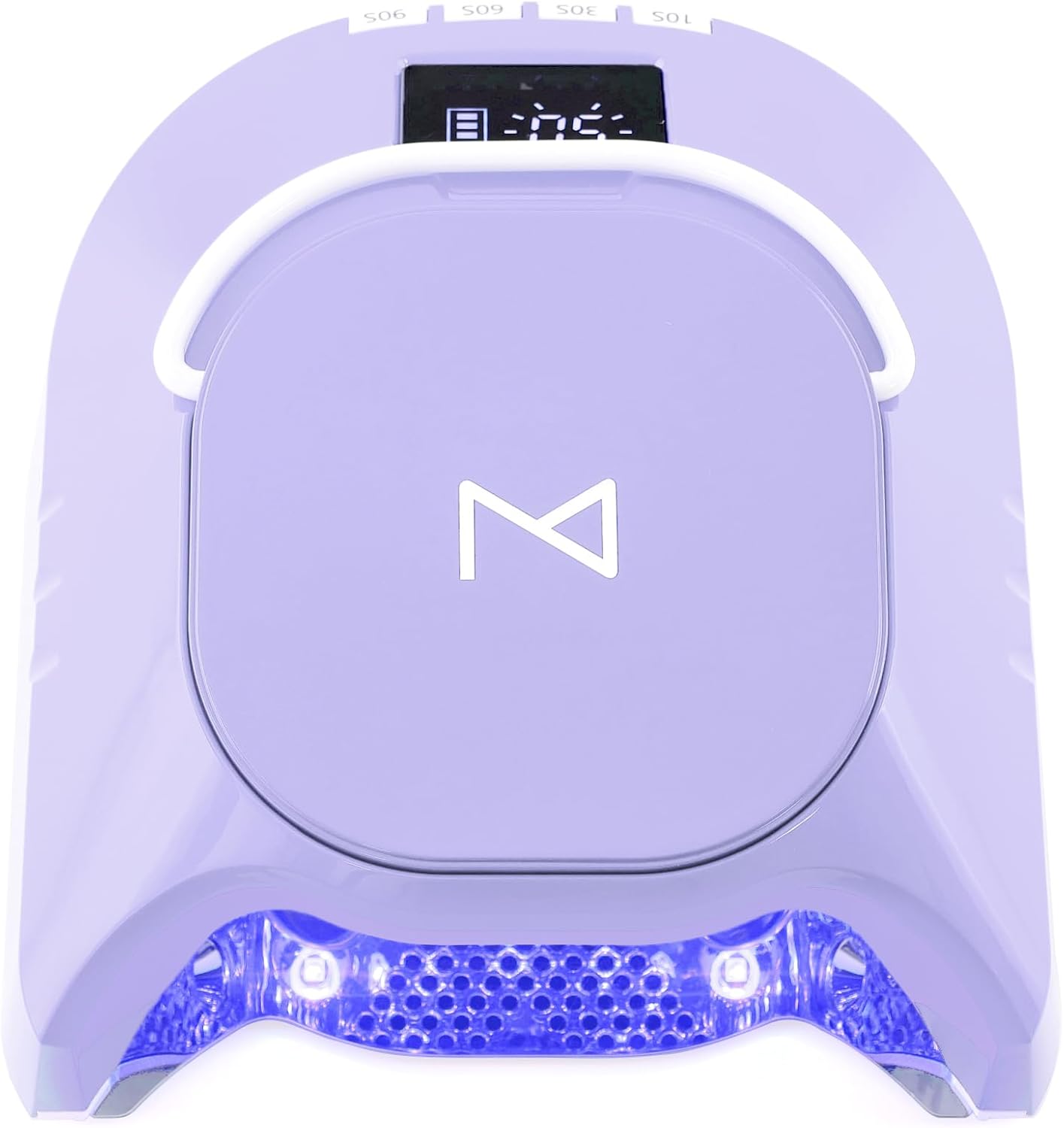 M - GlowPro Professional Hybrid 86W Wireless Rechargeable UV LED Nail Curing Lamp Cordless Nail Dryer for Gel Nails, Manicure, Pedicure (Purple)