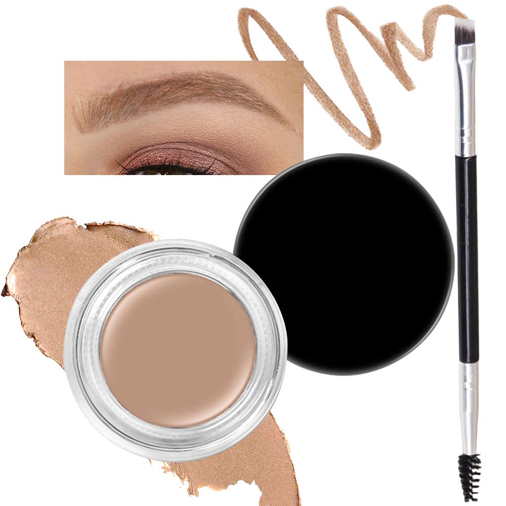 evpct Blonde Eyebrow Powder Pomade Gel Shaper Makeup Kit with Dual-ended Brush, Eyebrow Stencils Kit for Women Shaping, Eye Brow Pomade Stencil Shaper Tinting kits for Women, Long Lasting Waterproof