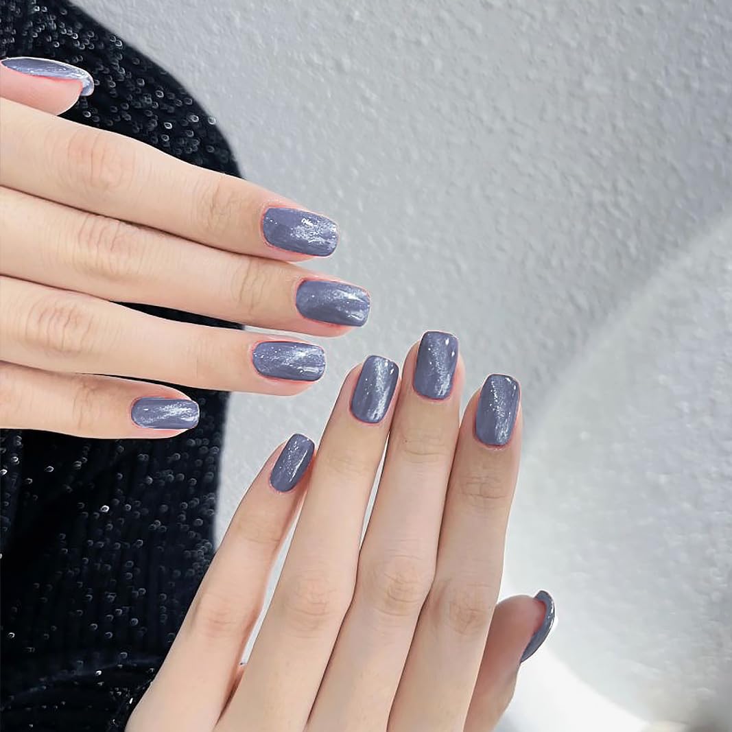 Nail Polish Strips, 32PCS Salon Quality Wraps, Long Lasting Gel Nail Stickers for Women Easy Apply& Remove (Cosmic Indigo)