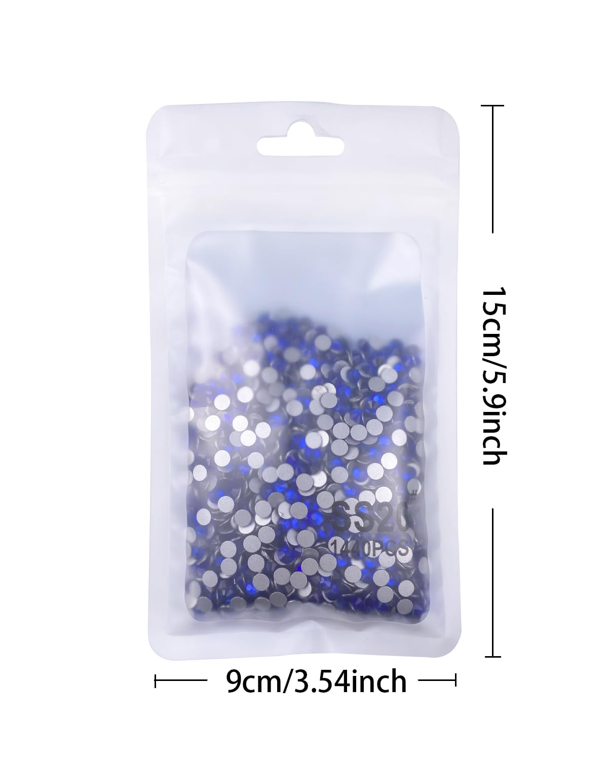 Flatback Glass Rhinestones,Bedazzler Gems 1440pcs Non Hotfix Crystal Rhinestones for Nail Charms Crafts Clothes Tumblers,Sapphire,SS20