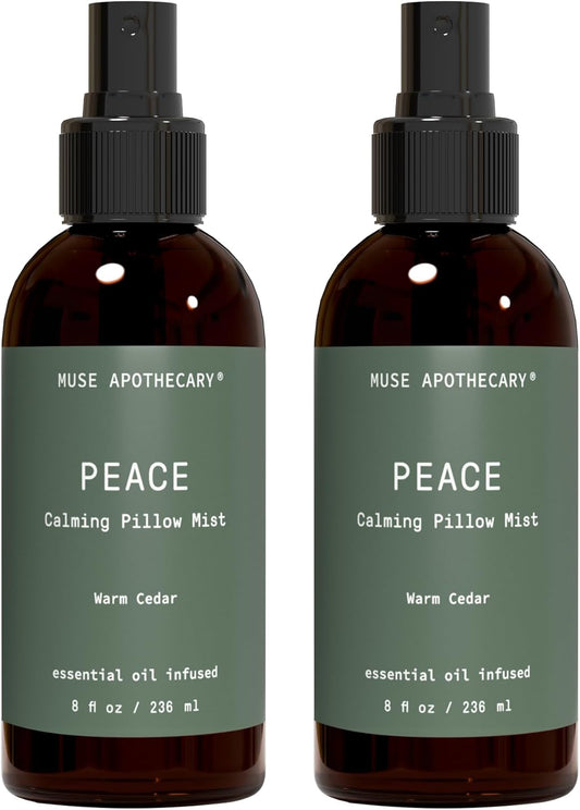 Muse Apothecary Pillow Ritual - Botanical Collection - Calming and Relaxing Pillow Mist, Linen and Fabric Spray - Infused with Natural Aromatherapy Essential Oils - 8 oz, Warm Cedar