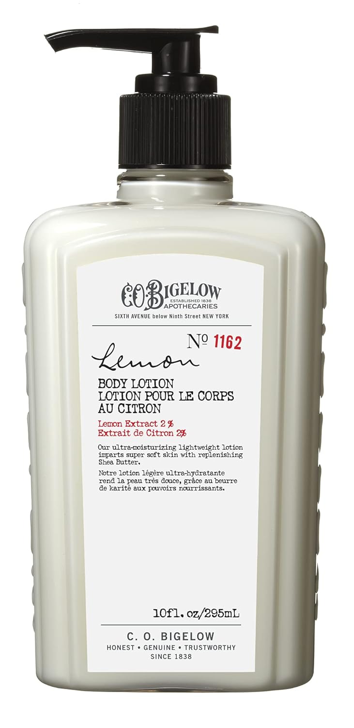 C.O. Bigelow Lemon Body Lotion, Moisturizing Body Lotion for Dry Skin with Shea Butter & Lemon Extract, 10 Fl Oz