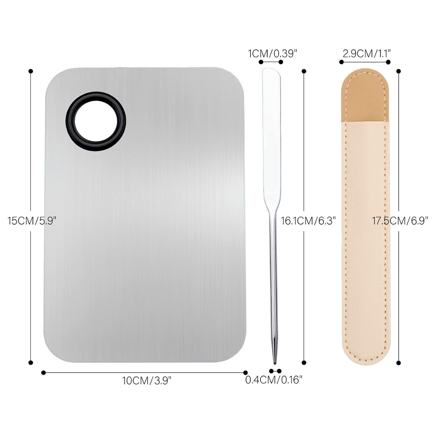 G2PLUS Makeup Mixing Palette, Makeup Spatula and Foundation Palette, Stainless Steel Cosmetic Makeup Palette with Picasso Spatula for Foundation, Eye Shadow, Eyelash, Nail Art and Concealer