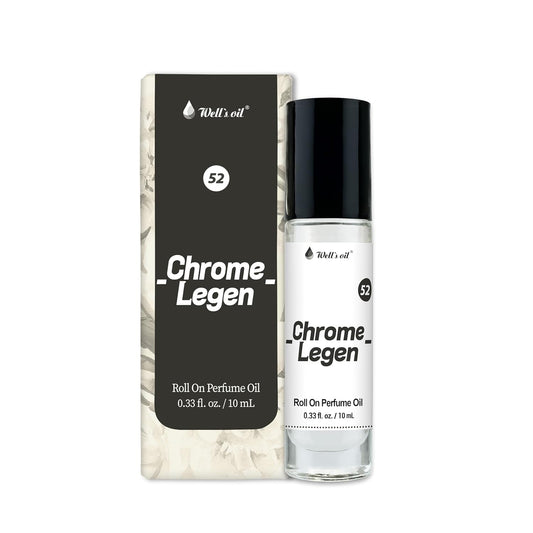 Well's Oil Roll-On Perfume Oil (Chrome Legen) | Woody & Orange Notes | Long-Lasting | Paraben-Free | 0.33 Fl Oz / 10 ml