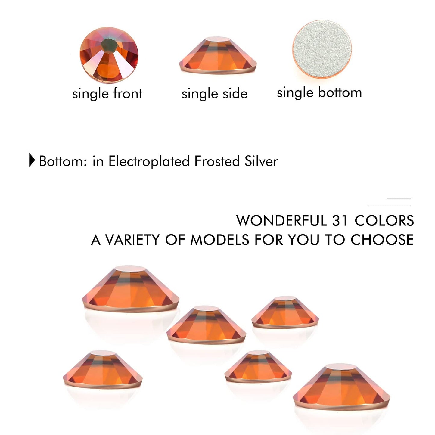 3000Pcs Amber Crystal Rhinestones,Glass Gemstones Flatback Small for Nail Face Makeup Art Crafts Clothes Decoration - (SS4,1.6mm, Amber)