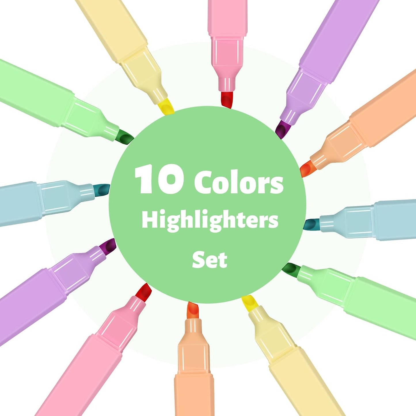 Aesthetic Highlighters,12pcs Chisel Tip Highlighter, Pastel Candy Colors, Cute Assorted Colors Highlighter, Bible Highlighters and Pens No Bleed for Bible Pages