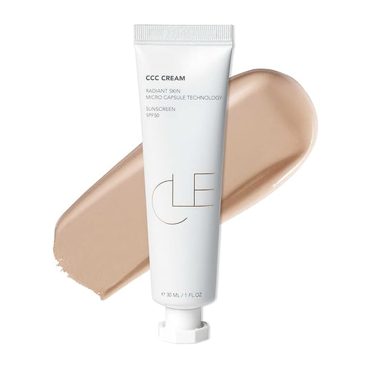 CLE Cosmetics CCC Cream (Neutral Medium Light 201 / SPF 50) - Color Correcting CC Cream with Sunscreen - Lightweight, Hydrating, Light to Medium Coverage Foundation - BB & CC Hybrid - 1 fl oz